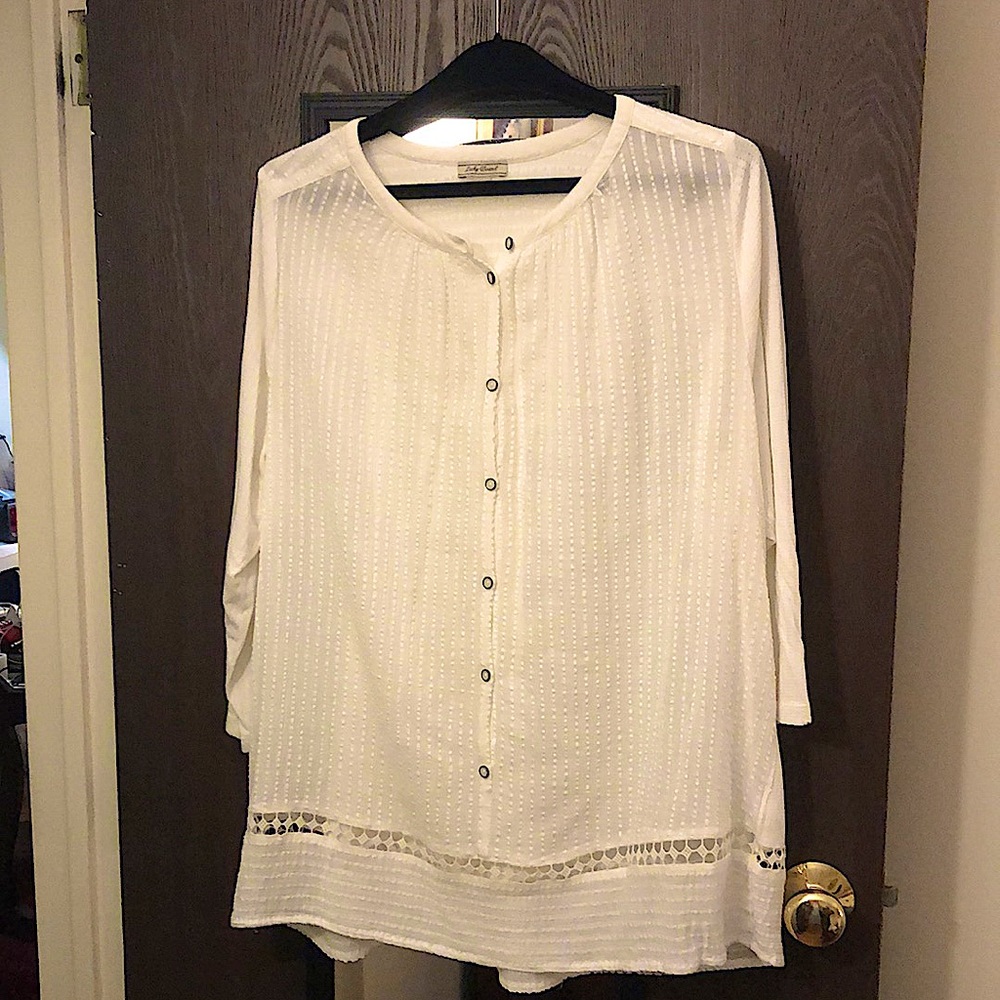 Lucky brand off white cotton tunic